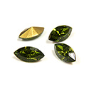 Swarovski Crystal Foiled Point Back Tin Table Cut (TTC) Fancy Stone - Navette 10x5MM OLIVINE