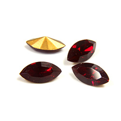 Swarovski Crystal Foiled Point Back Tin Table Cut (TTC) Fancy Stone - Navette 10x5MM SIAM RUBY