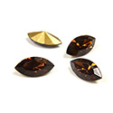 Swarovski Crystal Foiled Point Back Tin Table Cut (TTC) Fancy Stone - Navette 10x5MM SMOKE TOPAZ