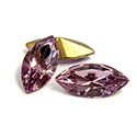 Swarovski Crystal Foiled Point Back Tin Table Cut (TTC) Fancy Stone - Navette 15x7MM LIGHT AMETHYST