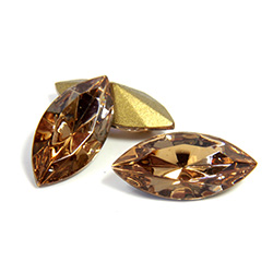 Swarovski Crystal Foiled Point Back Tin Table Cut (TTC) Fancy Stone - Navette 15x7MM LIGHT COLORADO TOPAZ