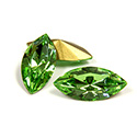 Swarovski Crystal Foiled Point Back Tin Table Cut (TTC) Fancy Stone - Navette 15x7MM PERIDOT
