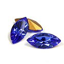Swarovski Crystal Foiled Point Back Tin Table Cut (TTC) Fancy Stone - Navette 15x7MM SAPPHIRE