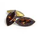 Swarovski Crystal Foiled Point Back Tin Table Cut (TTC) Fancy Stone - Navette 15x7MM SMOKE TOPAZ