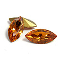 Swarovski Crystal Foiled Point Back Tin Table Cut (TTC) Fancy Stone - Navette 15x7MM TOPAZ