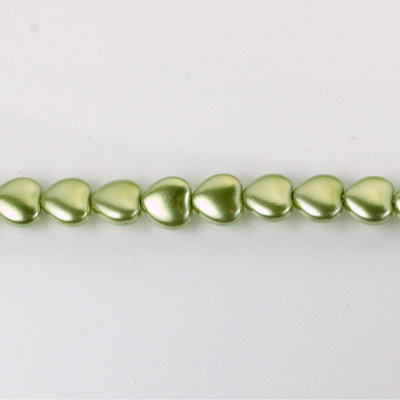Czech Glass Pearl Bead - Heart 06x6MM DARK OLIVE 70458