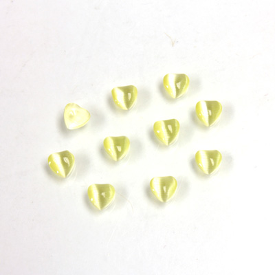 Fiber-Optic Cabochon - Heart 04MM CAT'S EYE YELLOW