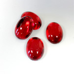 Plastic Flat Back Foiled Cabochon - Oval 14x10MM RUBY