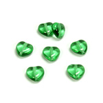 Czech Pressed Glass Bead - Smooth Heart 08x8MM PERIDOT