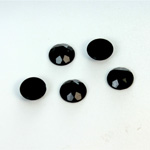 Plastic Flat Back Rose Cut Rhinestone - Round 09MM JET