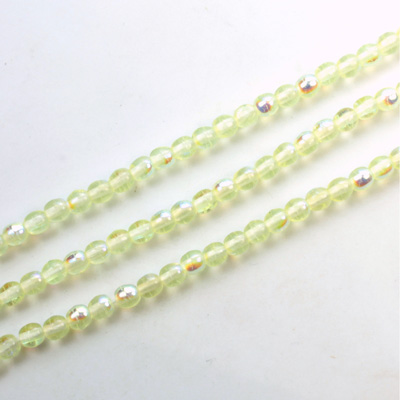 Czech Pressed Glass Bead - Smooth Round 03MM JONQUIL AB