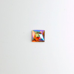 Glass Flat Back Foiled Rauten Rose - Square  06x6MM TOPAZ AB