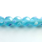 Glass Lampwork Bead - Smooth Round 12MM MATTE PEACOCK AQUA