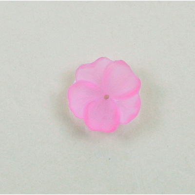 German Plastic Flower with Center Hole - 5-Petal Round 14MM MATTE ROSE