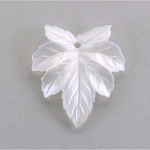 German Plastic Leaf with Hole - 28x25MM PEARL SILK WHITE