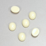 Plastic Flat Back Opaque Cabochon - Oval 10x8MM IVORY