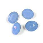 Cut Crystal Point Back Fancy Stone Foiled - Oval 12x10MM OPAL BLUE
