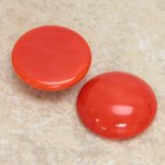 Glass Medium Dome Opaque Cabochon - Round 21MM CORALLINE