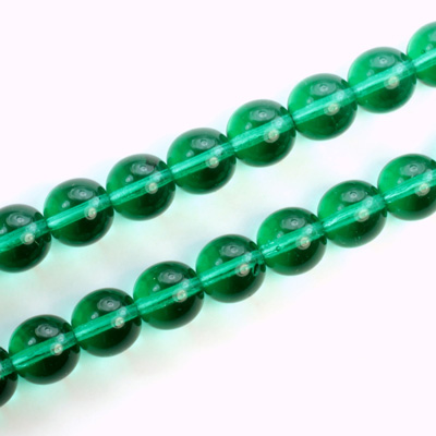Czech Pressed Glass Bead - Smooth Round 08MM EMERALD