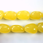 Gemstone Bead - Smooth Nugget 15x12MM Dyed QUARTZ Col. 08 YELLOW