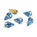 Swarovski Crystal Foiled Point Back Tin Table Cut (TTC) Fancy Stone - Pear 8x4.8MM AQUAMARINE