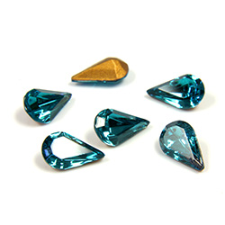 Swarovski Crystal Foiled Point Back Tin Table Cut (TTC) Fancy Stone - Pear 8x4.8MM BLUE ZIRCON