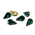 Swarovski Crystal Foiled Point Back Tin Table Cut (TTC) Fancy Stone - Pear 8x4.8MM EMERALD