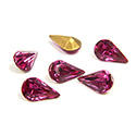 Swarovski Crystal Foiled Point Back Tin Table Cut (TTC) Fancy Stone - Pear 8x4.8MM FUCHSIA