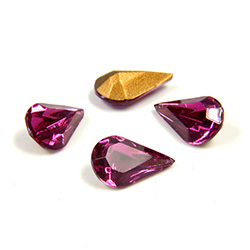 Swarovski Crystal Foiled Point Back Tin Table Cut (TTC) Fancy Stone - Pear 10x6MM FUCHSIA