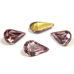 Swarovski Crystal Foiled Point Back Tin Table Cut (TTC) Fancy Stone - Pear 10x6MM LIGHT AMETHYST