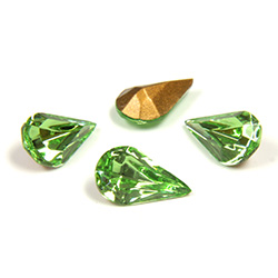 Swarovski Crystal Foiled Point Back Tin Table Cut (TTC) Fancy Stone - Pear 10x6MM PERIDOT