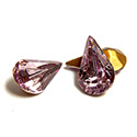 Swarovski Crystal Foiled Point Back Tin Table Cut (TTC) Fancy Stone - Pear 13x7.8MM LIGHT AMETHYST