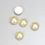 Glass Medium Dome Cabochon Pearl Spray Finish - Round 10MM CREME