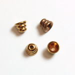 Brass Machine Made Bead Cap Beehive 03MM RAW BRASS