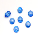 Glass Medium Dome Cabochon - Oval 08x6MM PORPHYR SAPPHIRE