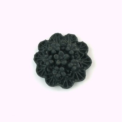 Plastic Carved Flower - Cluster 20MM Matte JET