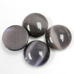 Fiber-Optic Cabochon - Round 15MM CAT'S EYE GREY