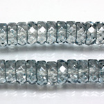 Czech Glass Fire Polished Bead - Rondelle 10x4MM LUMI COAT BLUE