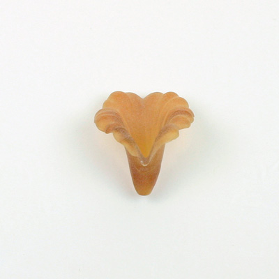 German Plastic Flower with Hole - Fluted Orchid 21x18MM MATTE SMOKE TOPAZ