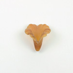 German Plastic Flower with Hole - Fluted Orchid 21x18MM MATTE SMOKE TOPAZ