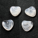 Plastic Pendant -Mixed Color Smooth Heart 15MM CRYSTAL QUARTZ (H1109)