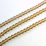 Czech Pressed Glass Bead - Smooth Round 04MM SMOKE TOPAZ