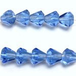 Czech Glass Fire Polish Japanese Cut Bead 9x8MM LIGHT SAPPHIRE