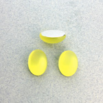 Plastic Flat Back Foiled Cabochon - Oval 14x10MM MATTE JONQUIL