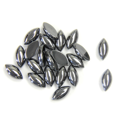 Gemstone Cabochon - Navette 08x4MM HEMATITE