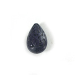 Plastic Engraved Bead - Pear 19x13MM INDOCHINE NAVY