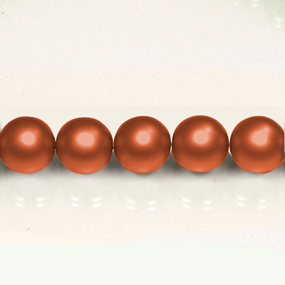 Czech Glass Pearl Bead - Round 16MM MATTE DARK COPPER 85322