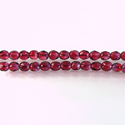 Czech Glass Fire Polish Bead - Round 04MM FUCHSIA-VIOLET 69094