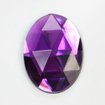 Plastic Flat Back Foiled Rauten Rose Rhinestone - Oval 40x30MM LT AMETHYST