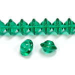 Czech Pressed Glass Bead - Saturn 08x10MM EMERALD